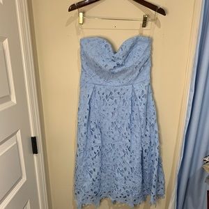 Francescas strapless blue lace dress